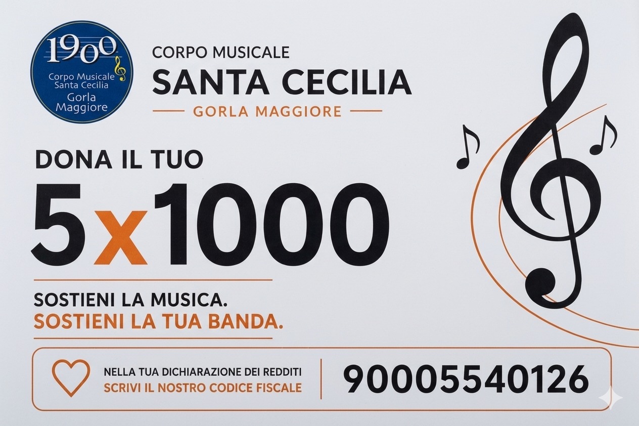 Dona il tuo 5x1000 al Corpo Musicale Santa Cecilia - CF 90005540126